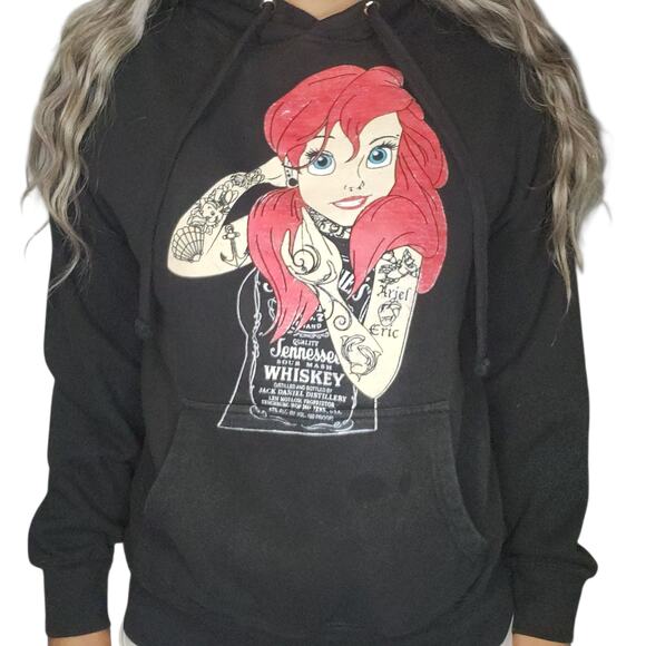 Tennessee Whiskey Sweatshirt Womens Medium Black Grunge Ariel Jack Daniels Punk - Picture 2 of 16